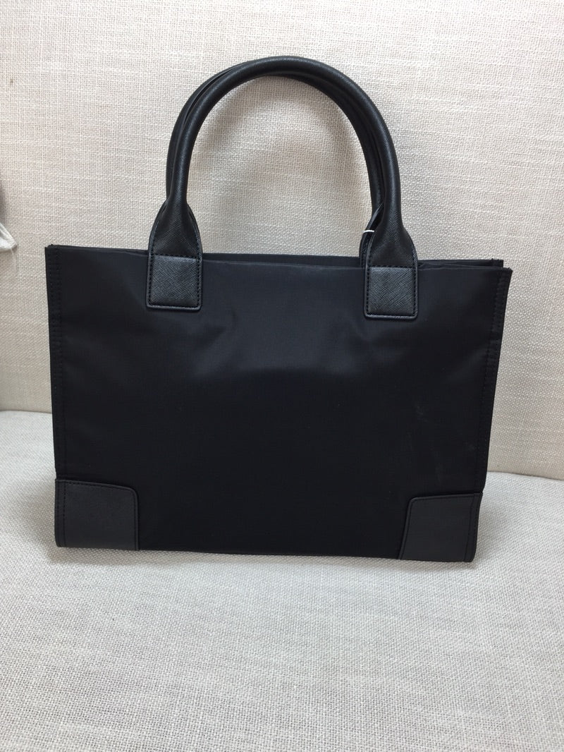 Tory Burch Ella Stud Tote - Small Black and Gray Nylon Shopping Bag