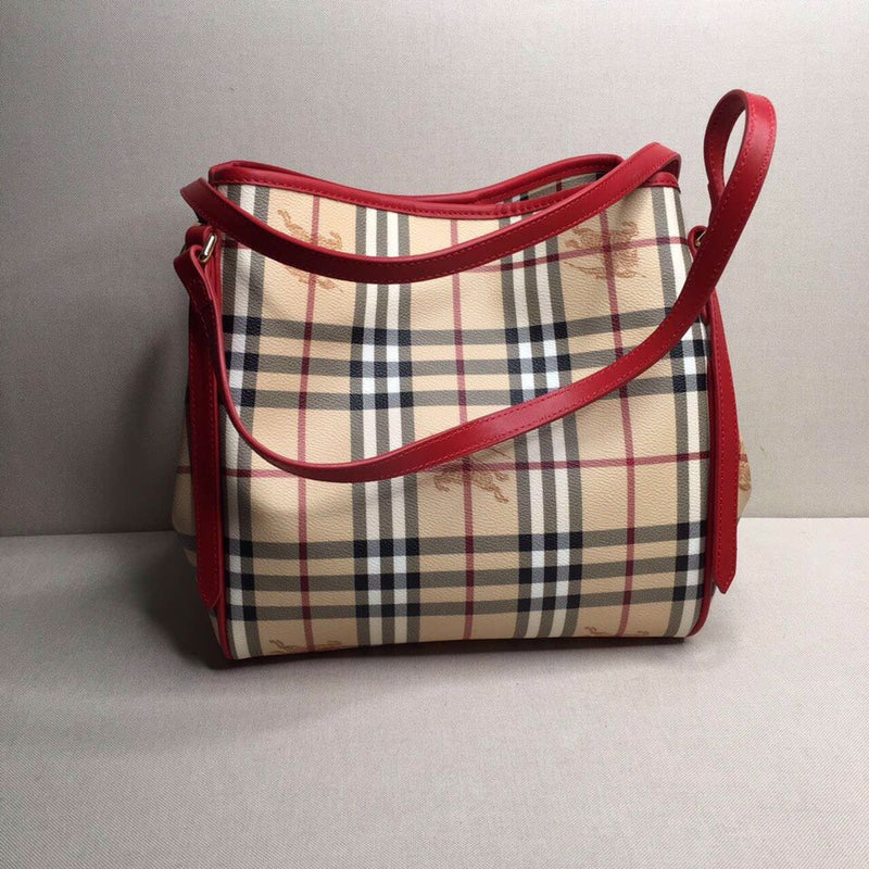 Premium Classic Tote Bag â€“ War Horse Plaid PVC & Cowhide Leather