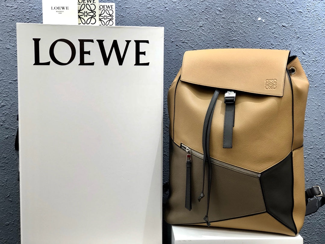 Loewe Puzzle Small Color Block Grain Leather Bag