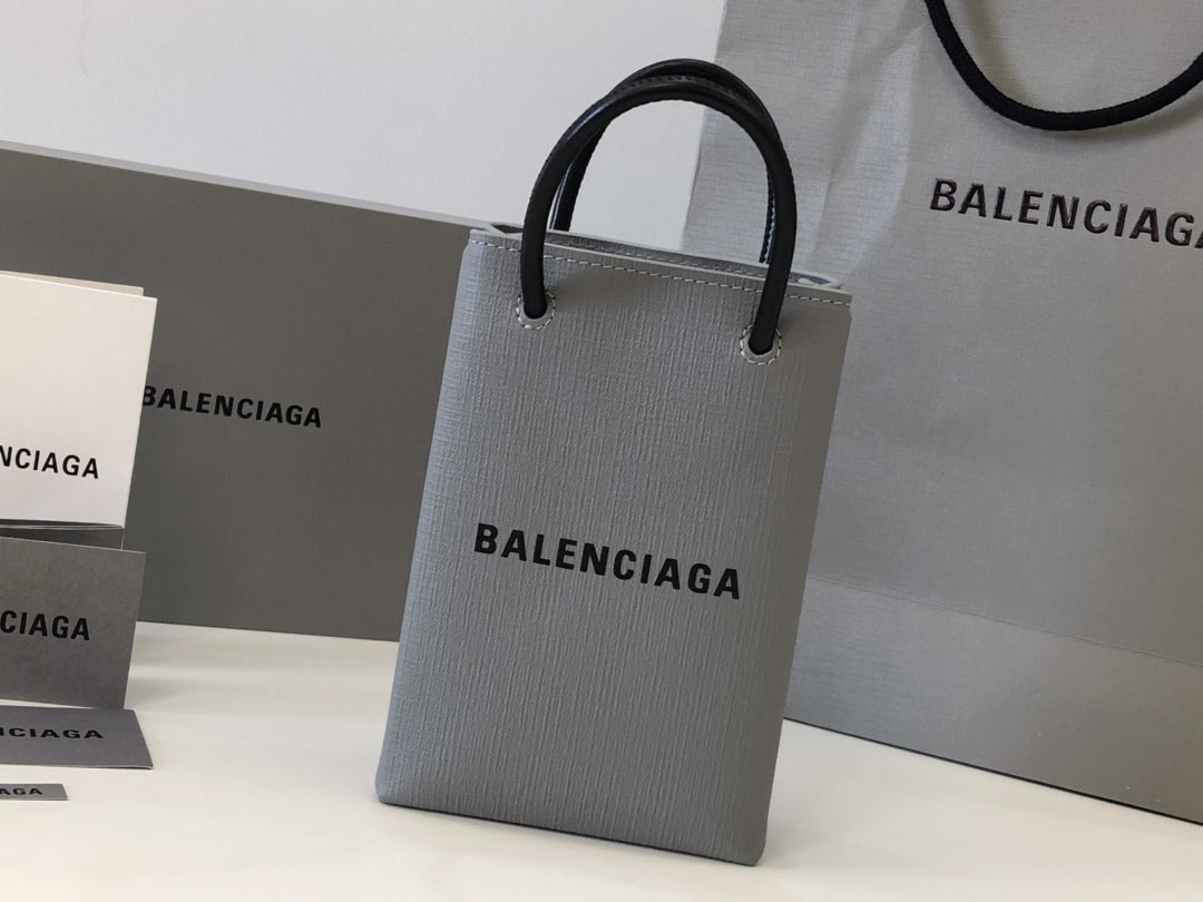 Balenciaga Gray Cowhide Shopping Bag