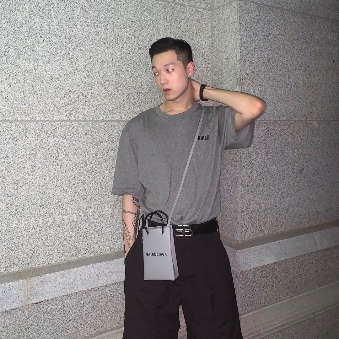 Balenciaga-Inspired Gray Mobile Phone Bag
