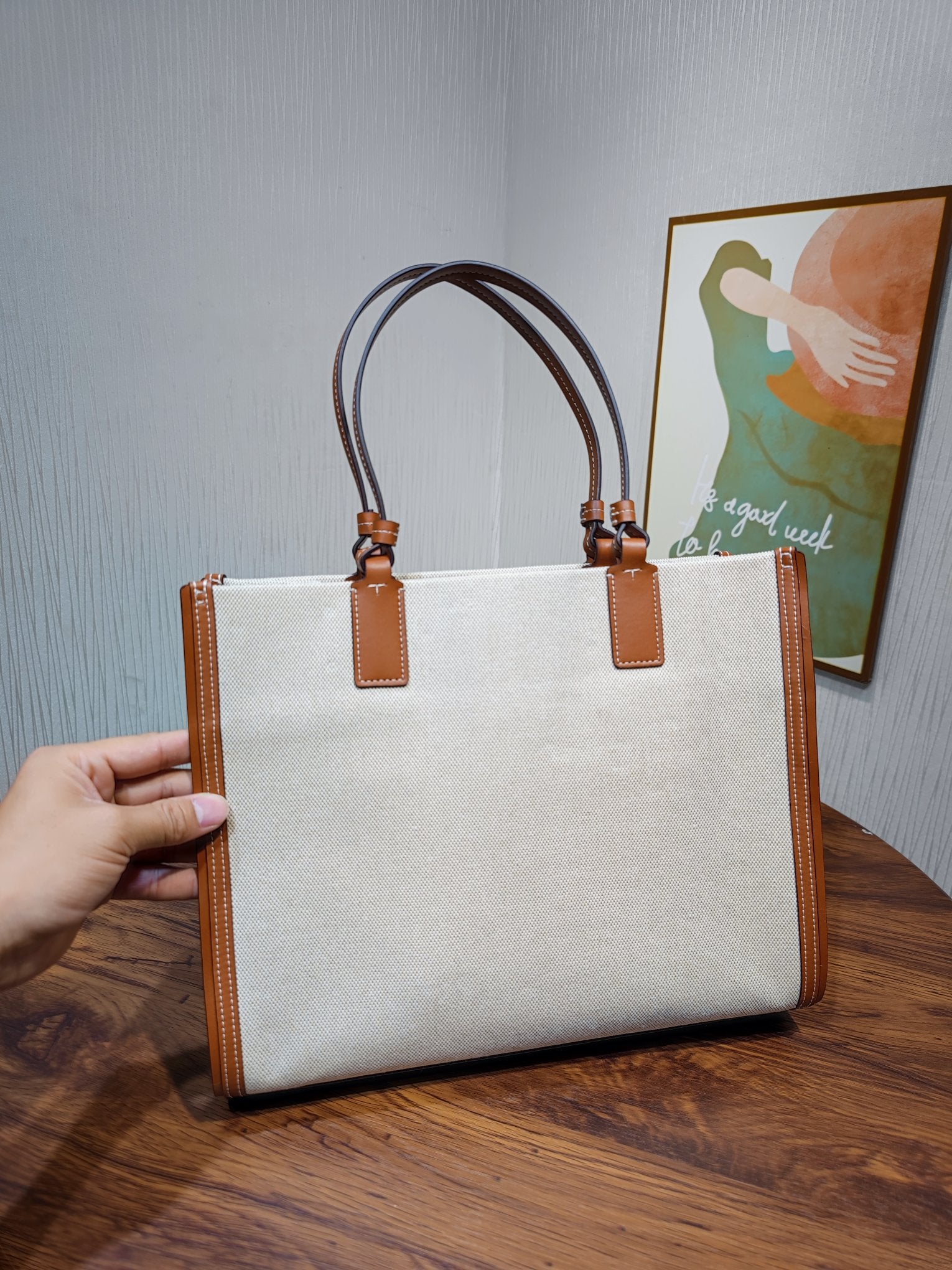 Tory Burch Ella Small Canvas Tote Bag - Stylish & Functional