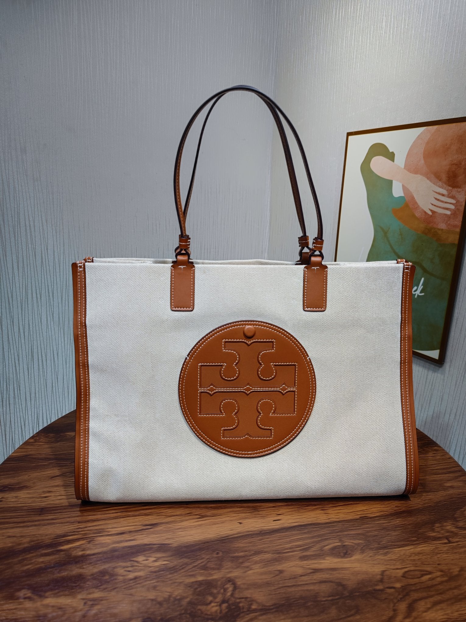 ** TORY BURCH Ella Large Canvas Tote Bag - Durable and Stylish

**