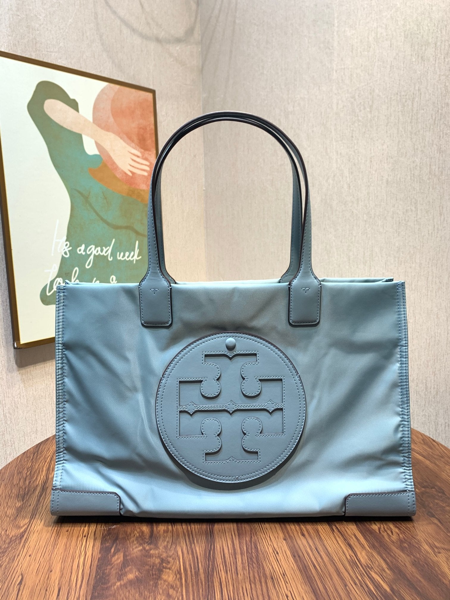TORY BURCH ELLA Large Nylon Tote Bag with Double T Logo