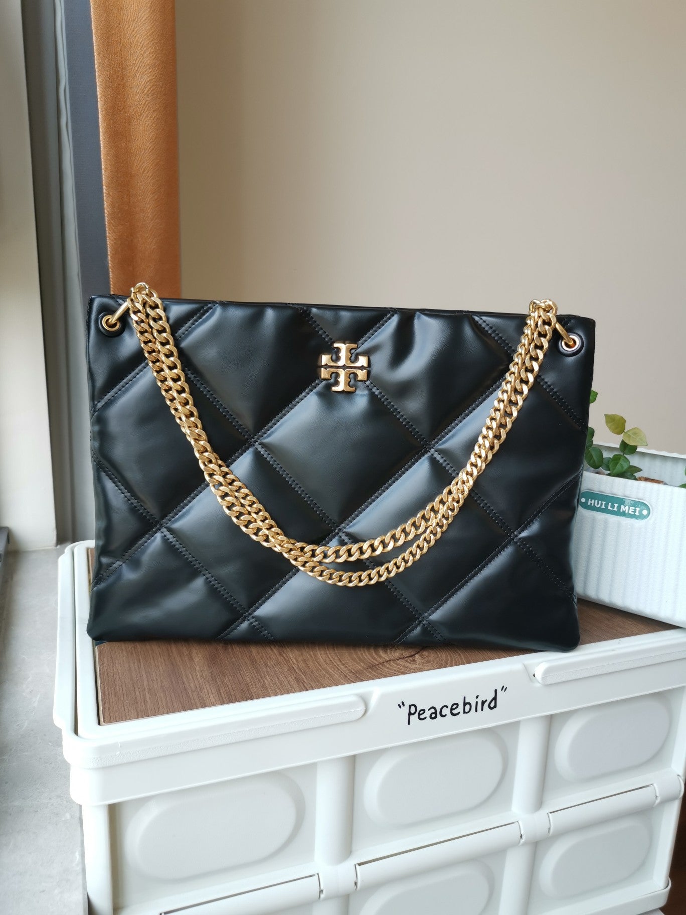 Tory Burch Kira Series Quilted Shoulder Bag - Black