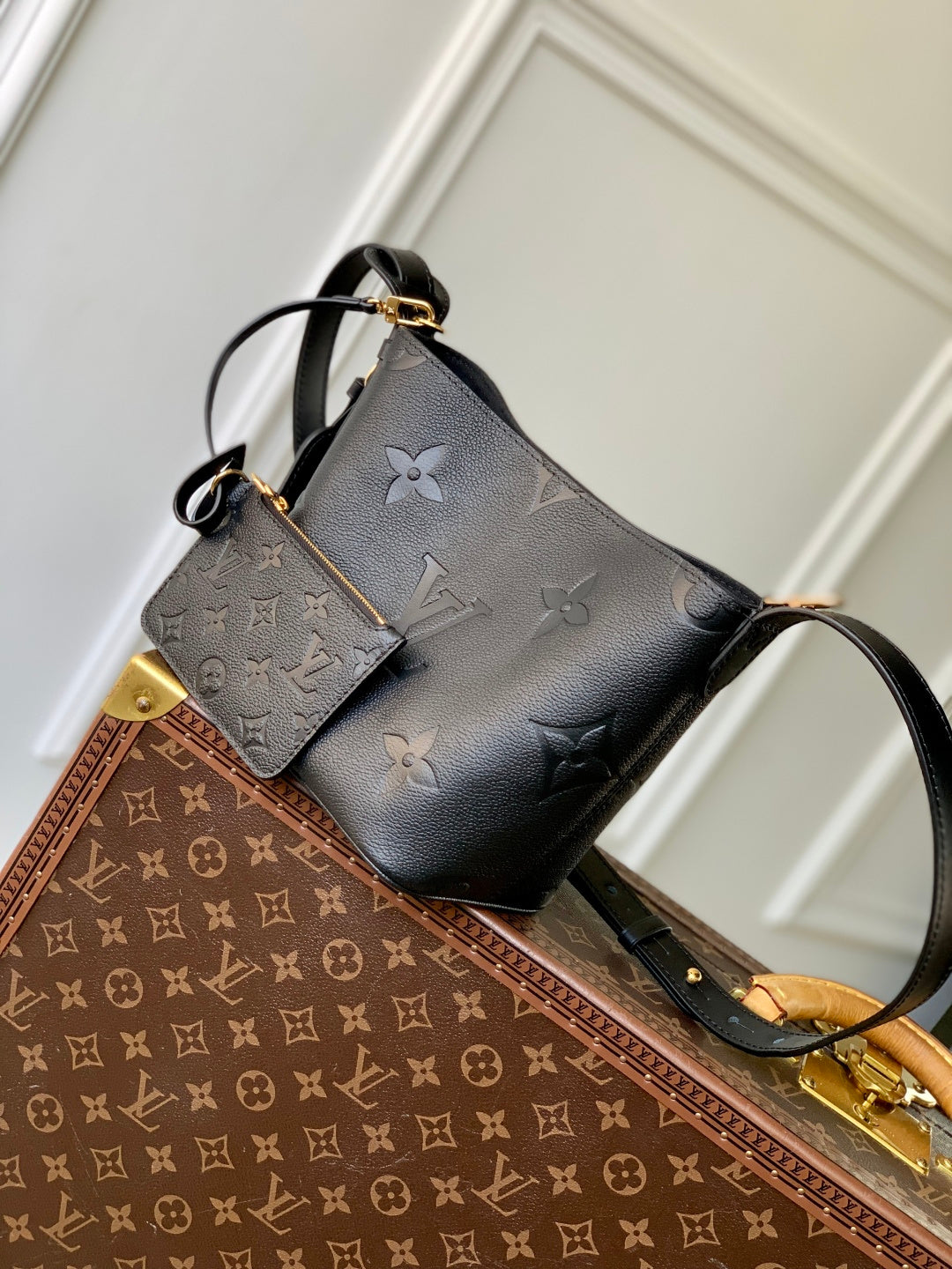 Louis Vuitton Monogram Empreinte All In BB Bucket Bag - Black