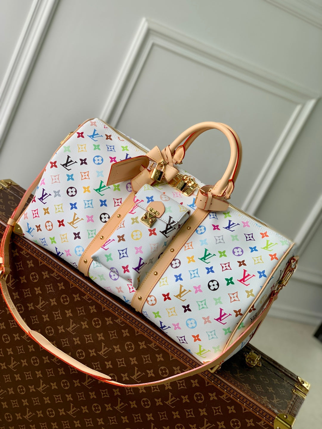 Louis Vuitton x Takashi Murakami Keepall BandouliÃ¨re 45 Travel Bag