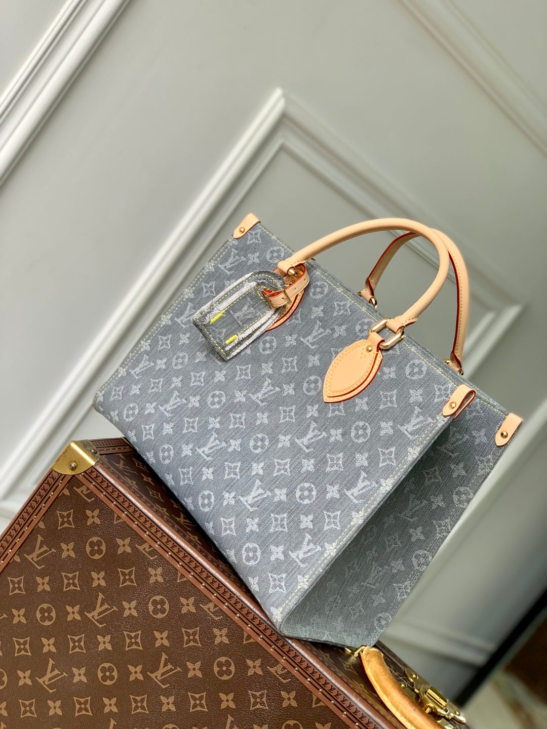 Louis Vuitton OnTheGo MM Handbag - Classic Monogram Denim