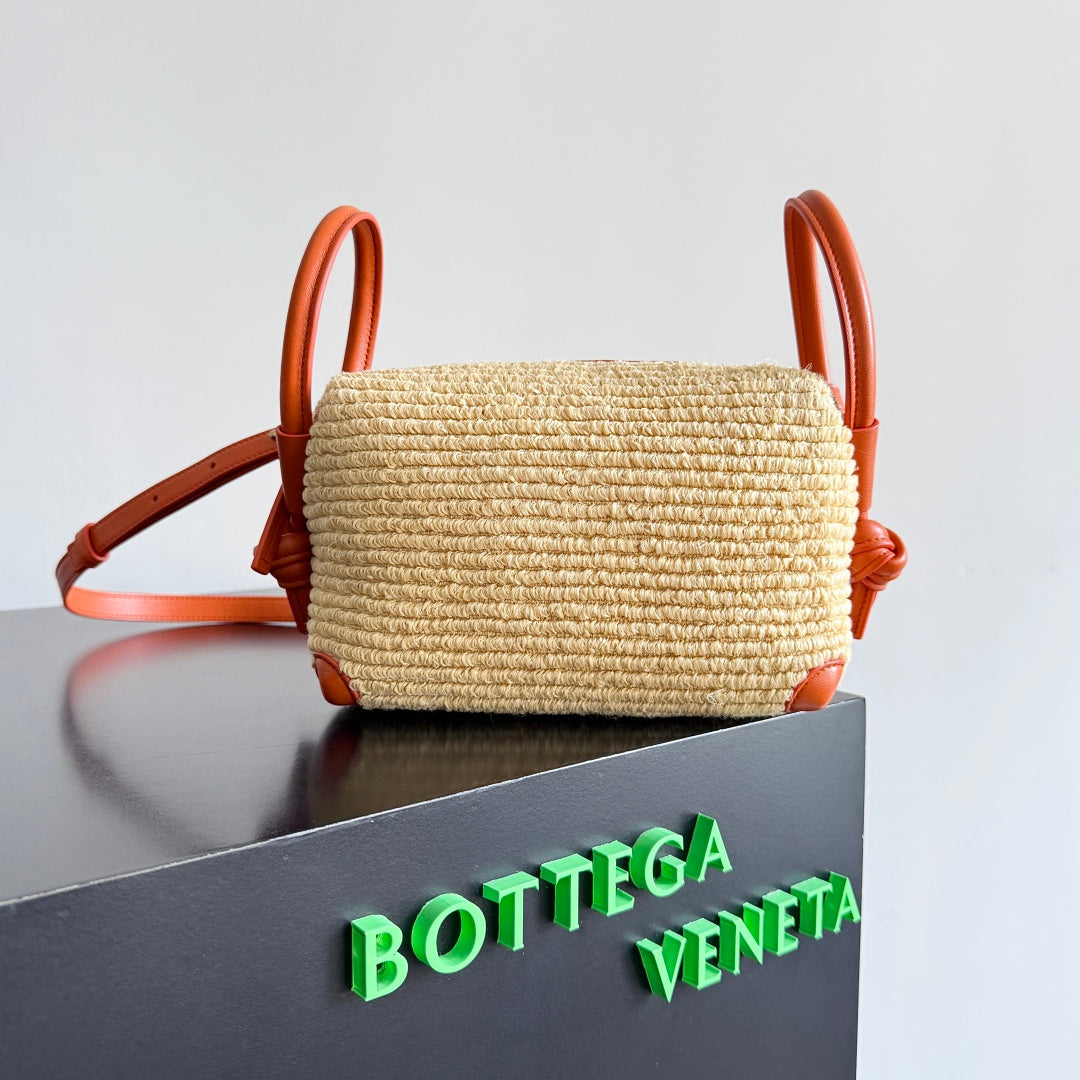 Bottega Veneta Summer 2025 Raffia Loop Bag in Burnt Orange
