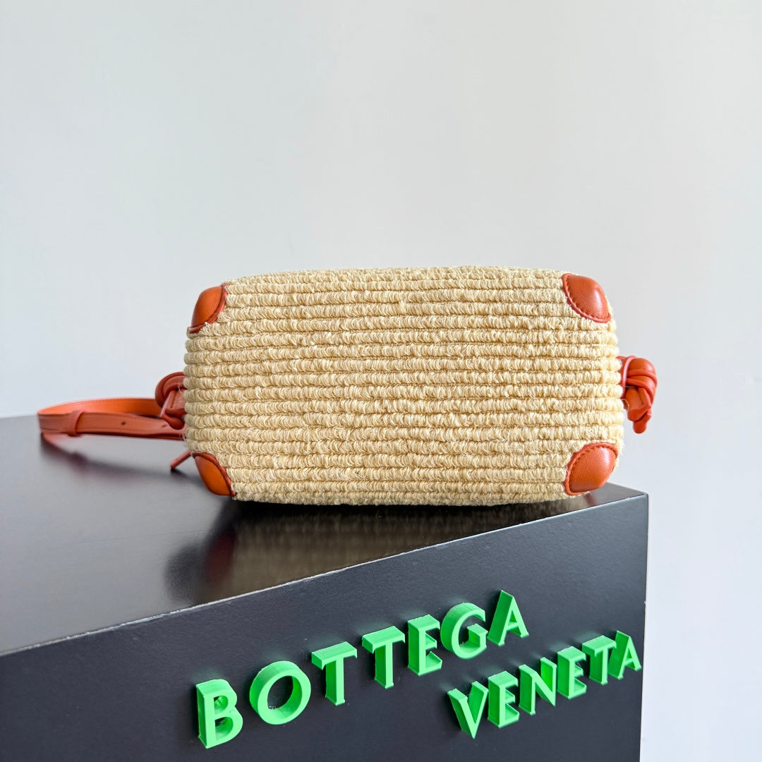 Bottega Veneta Summer 2025 Raffia Loop Bag in Burnt Orange