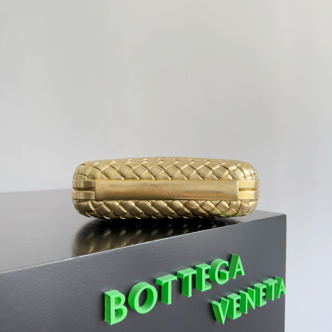 Bottega Veneta Women's Metallic Gold Knot Evening Bag
