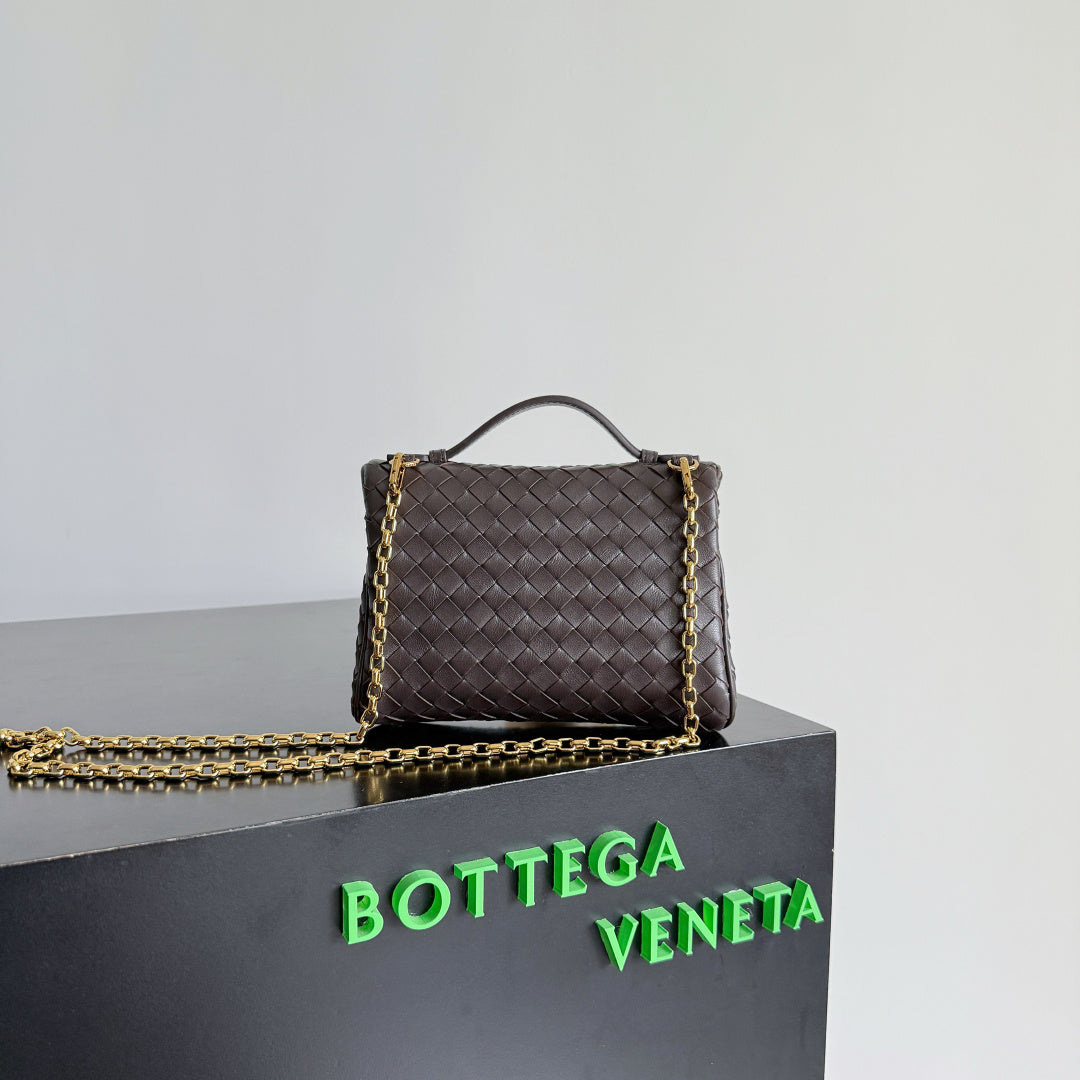 Bottega Veneta 2025 Women's Soft Vanity Cosmetic Bag - Black Brown