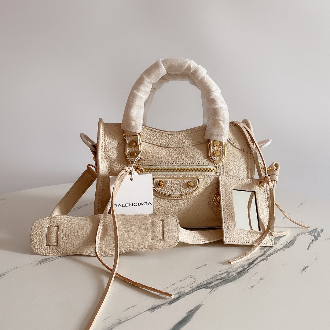 Luxury Balenciaga Motorcyclist Bag - Genuine Goatskin, Off-White