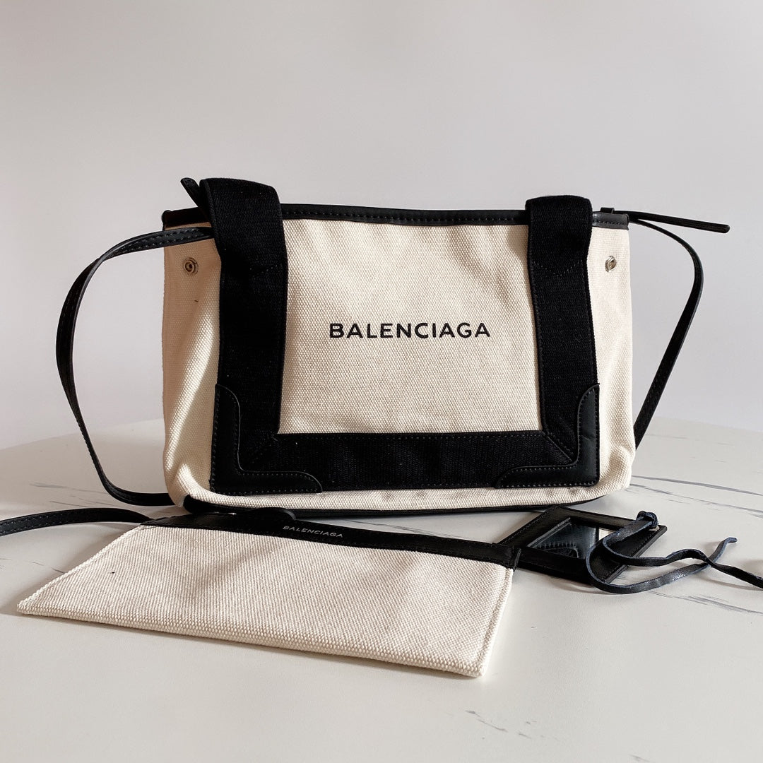 Balenciaga Navy Cabas Double Shopping Bag - Spring/Summer Collection