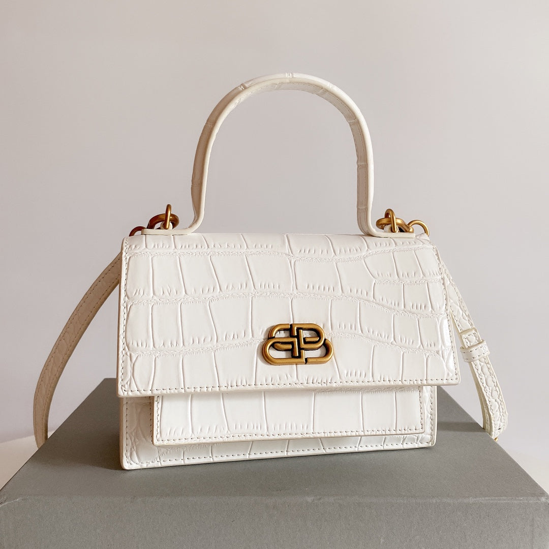 Balenciaga Crocodile Pattern Accordion Crossbody Bag