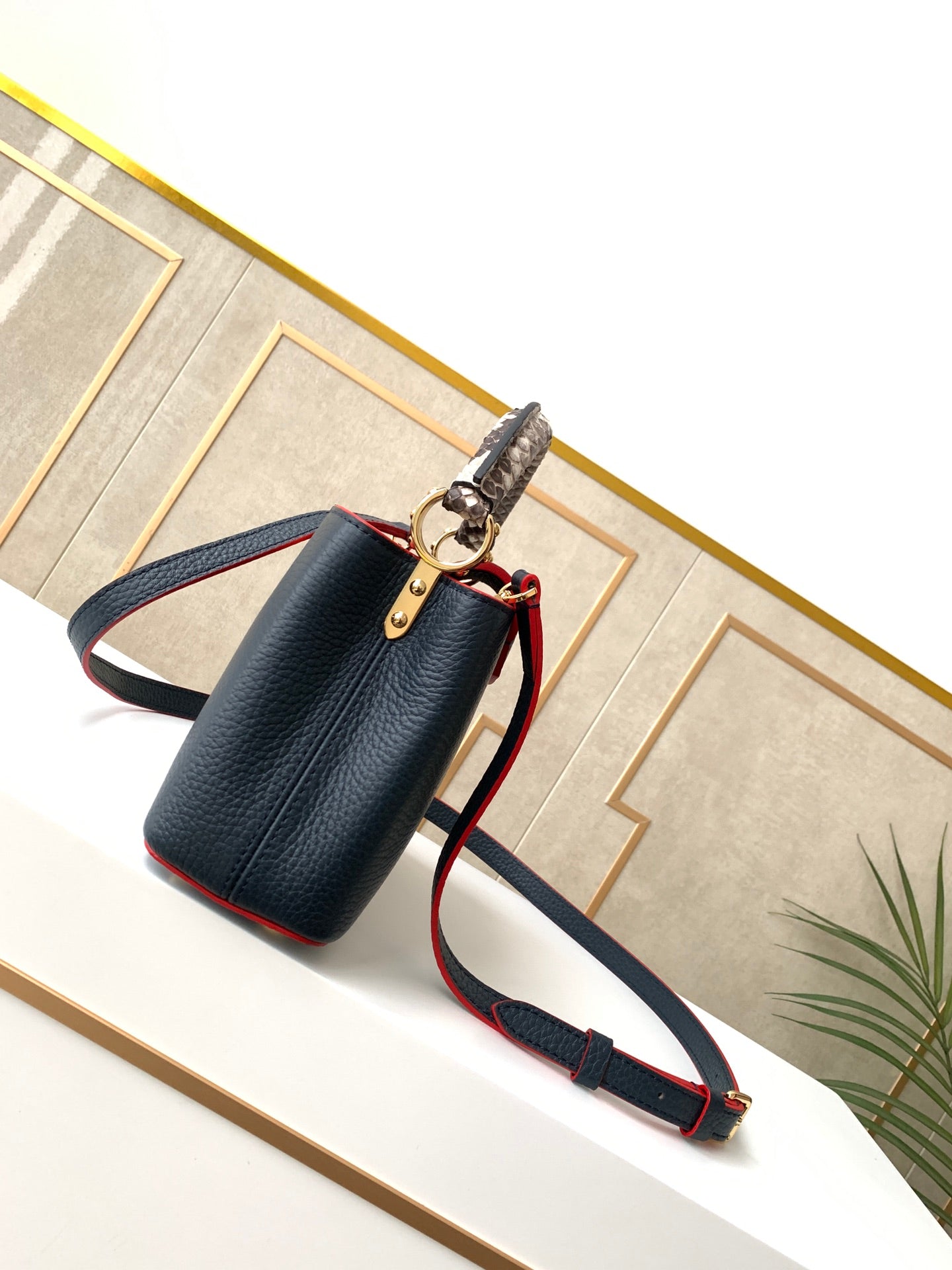 Exclusive Duty-Free M92822 Navy Blue Handbag