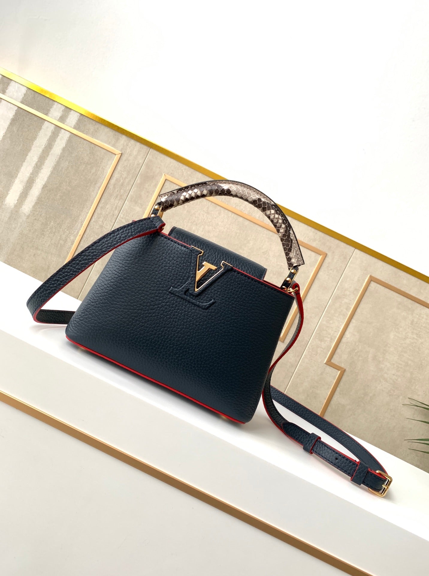Exclusive Duty-Free M92822 Navy Blue Handbag