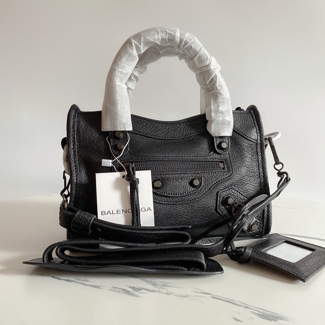 Balenciaga Liusu Style Motorcycle Bag â€“ Authentic Italian Goatskin