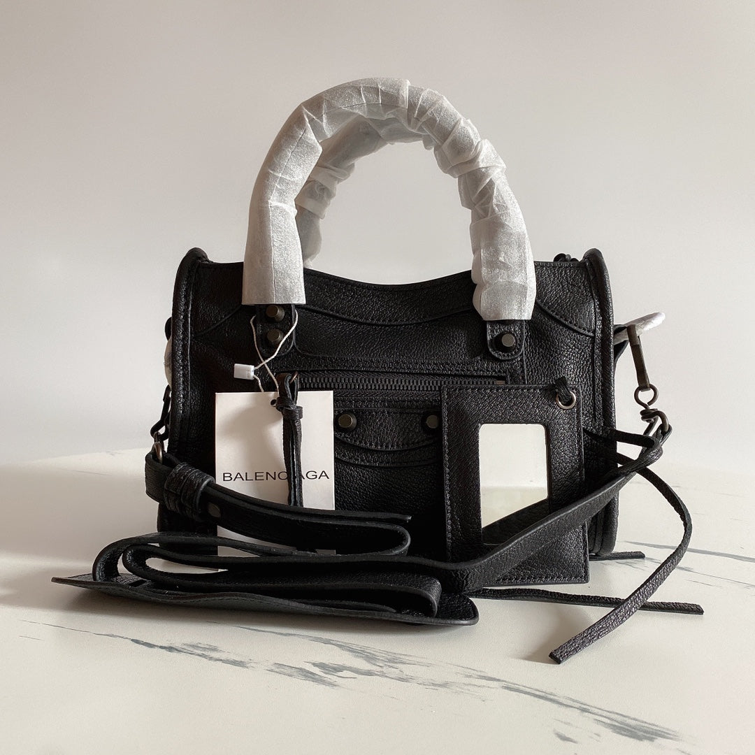 Balenciaga Liusu Style Motorcycle Bag â€“ Authentic Italian Goatskin