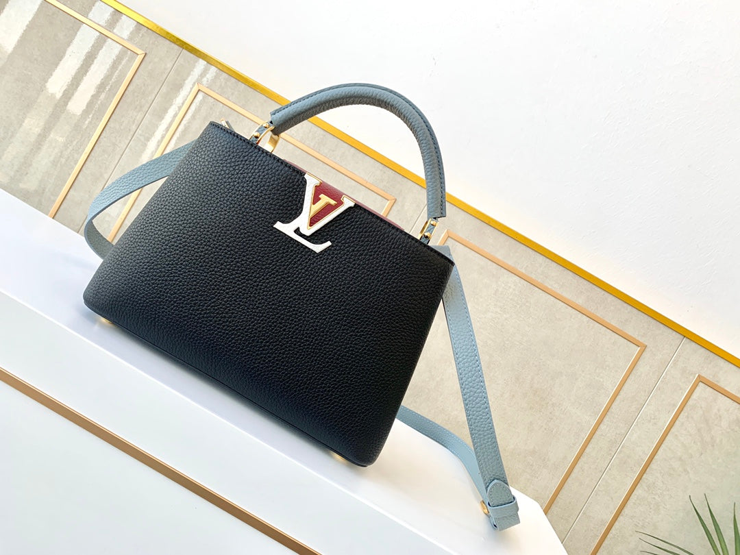 Exclusive LV Black and Purple Handbag - Size 27x18x9 cm