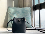 Louis Vuitton Nano Lockme Bucket Handbag in Black Calfskin