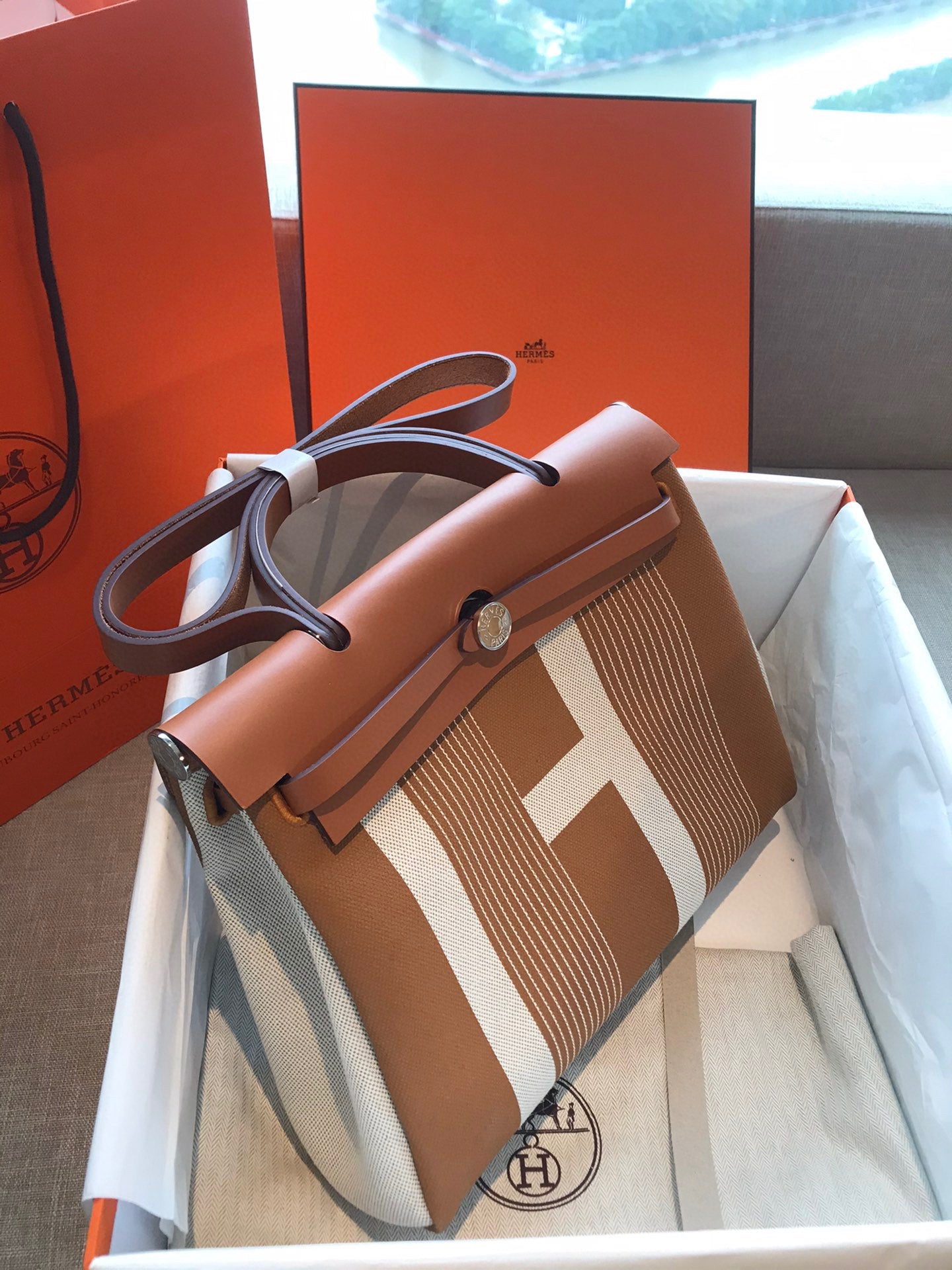 ** Hermes Herbag PM - Semi-Handmade Tote Bag for Everyday Elegance 

**