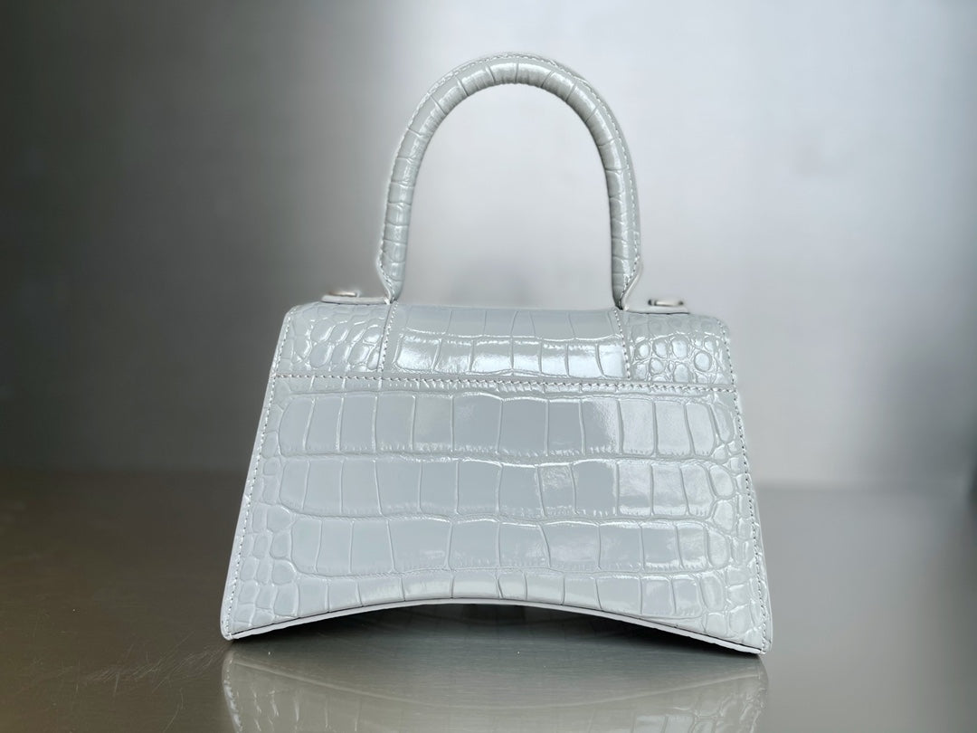 ** Balenciaga Hourglass Bag - Crocodile Pattern Gray (23cm)

**