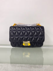 Black Diamond Sheepskin Medium Women's Chain Bag - Sloan Series