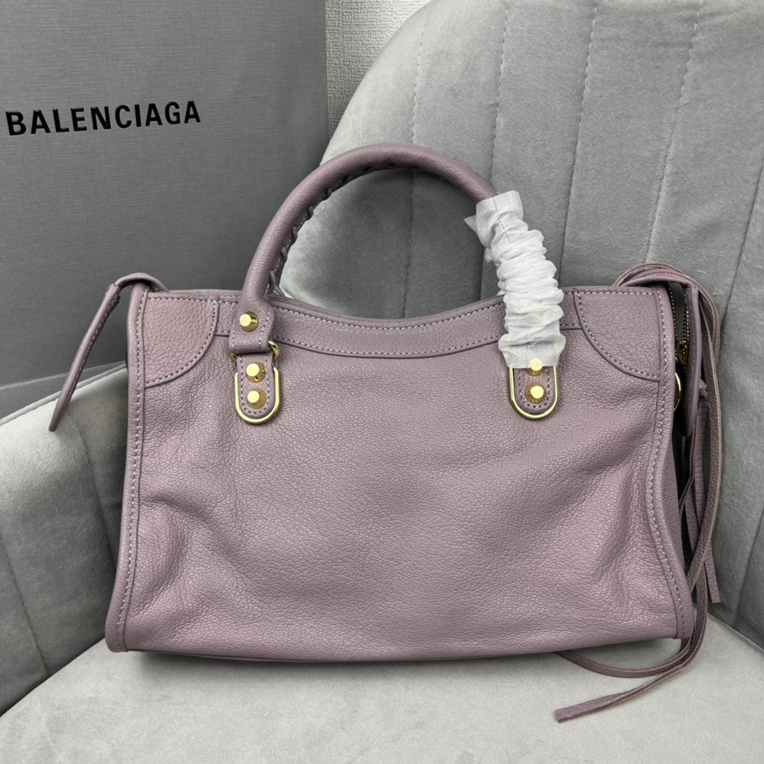 Balenciaga Italian Goatskin Motorcycle Bag â€“ Taro Purple, 30cm