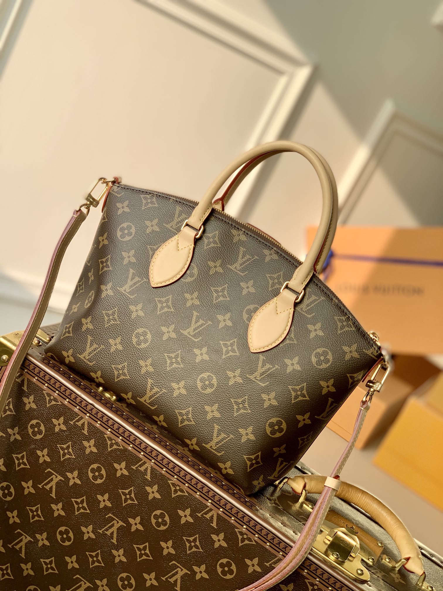 LV Monogram BoÃ©tie Small Zippered Tote Bag