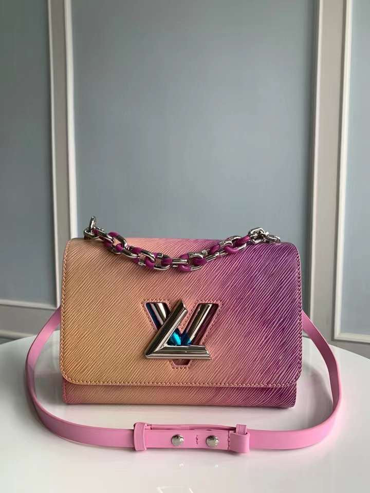 Gradient Pink LV Twist Medium Handbag in Epi Leather