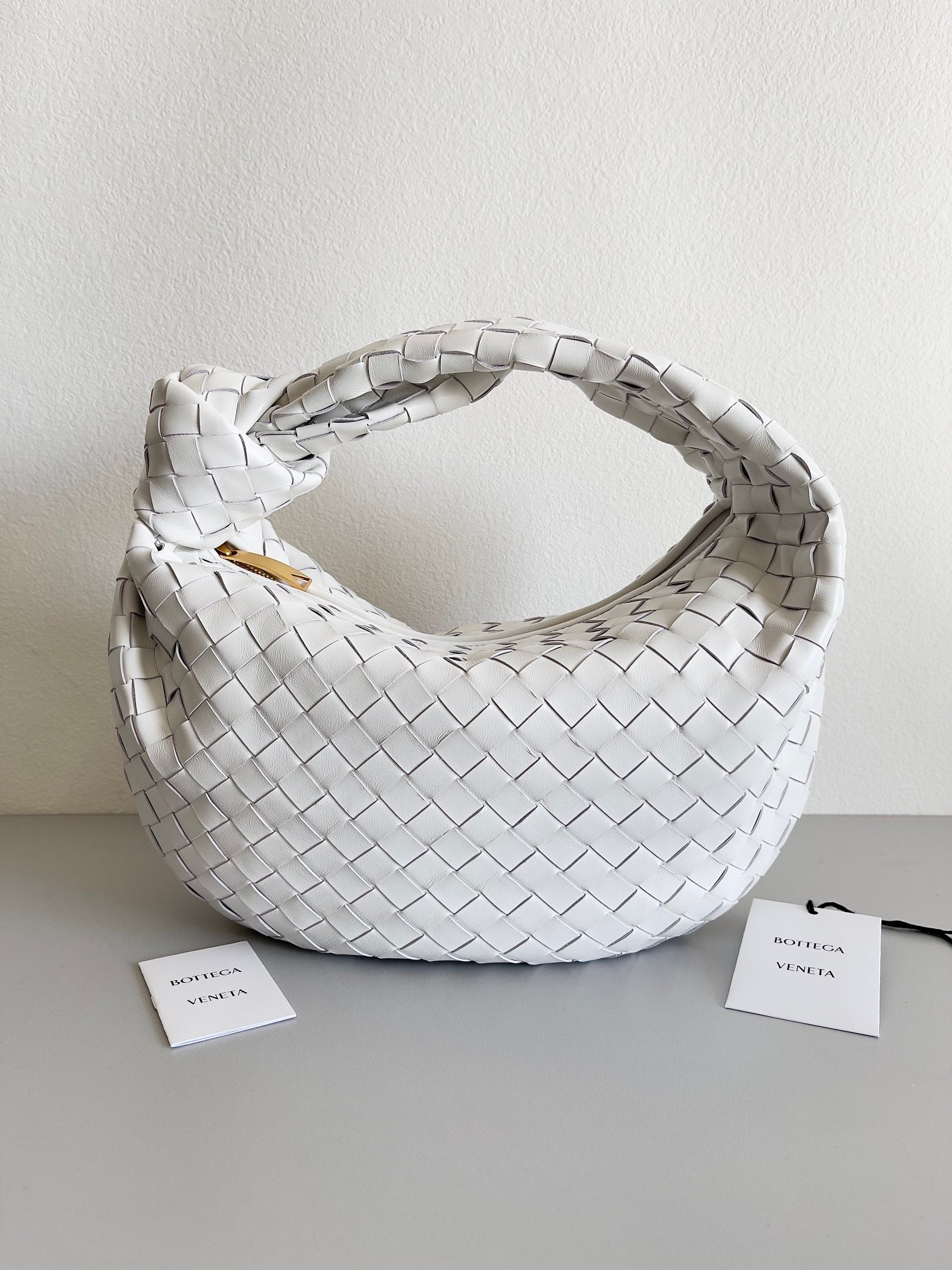 Botega Veneta Jodie Medium White Handbag