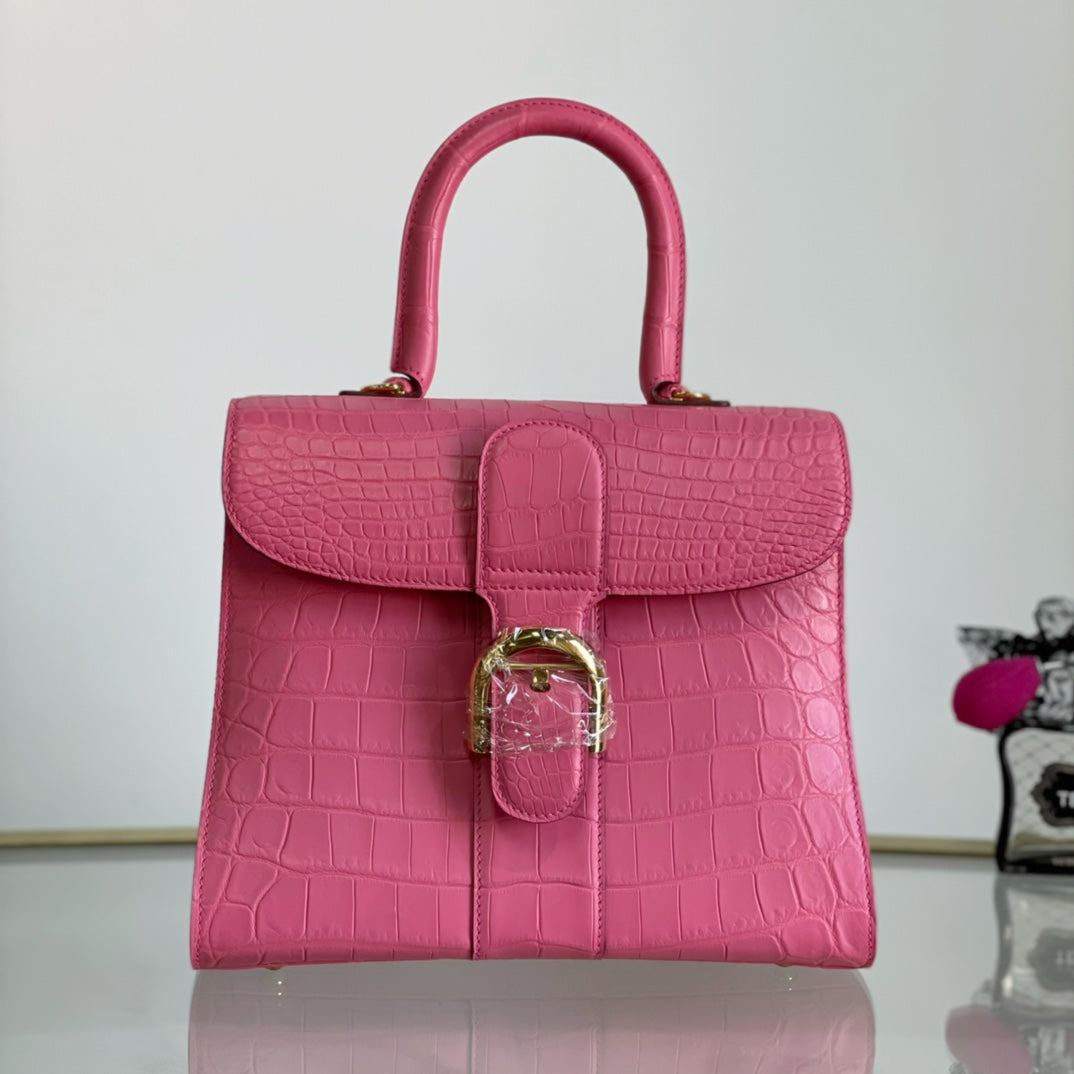 Matte Nile Crocodile Lipstick Powder Bag - Luxury Leather Craftsmanship