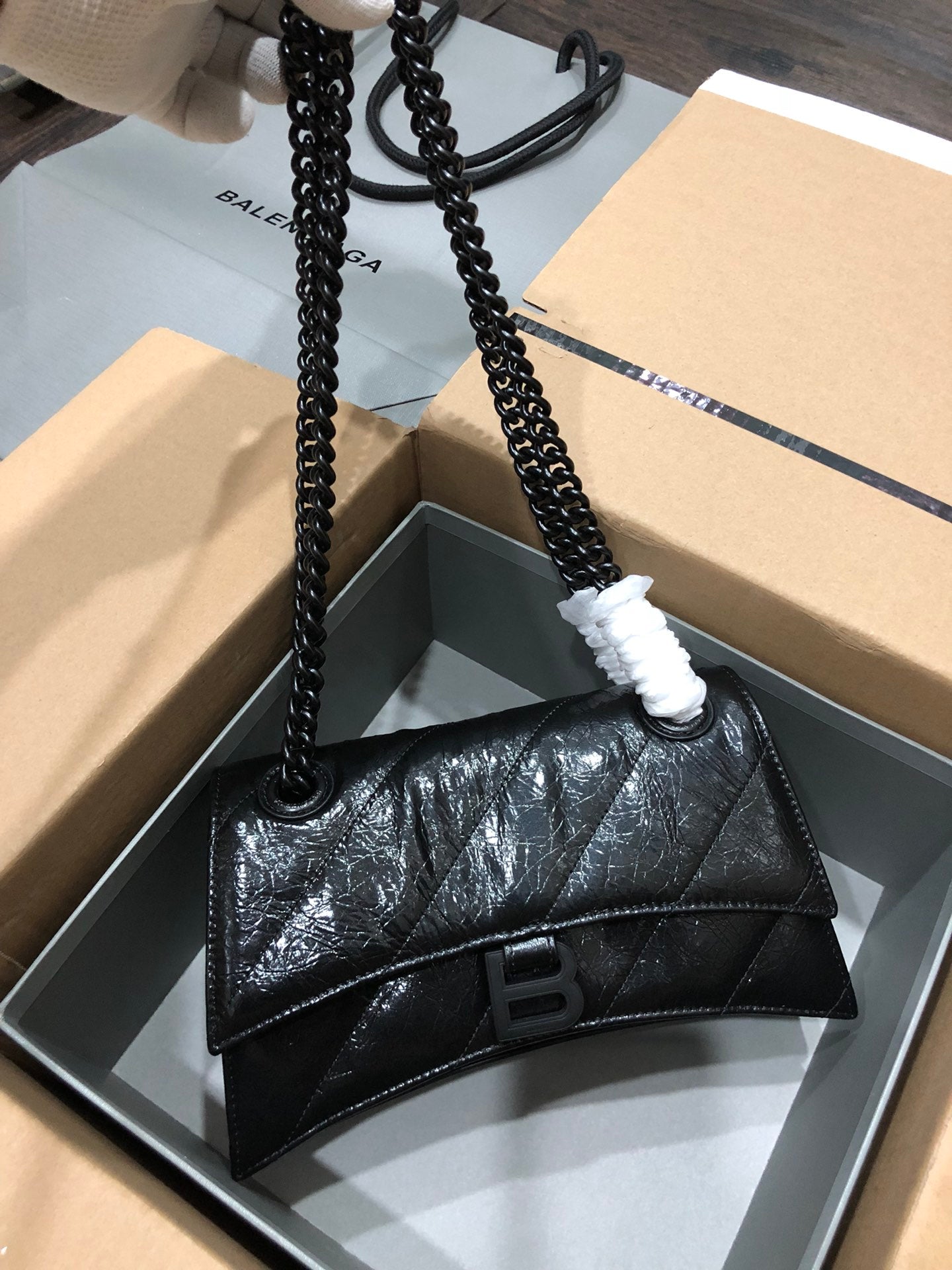 Balenciaga Crush Quilted Chain Bag - Hourglass Design