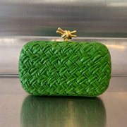 Elegant BV Knot Evening Clutch - Woven Pleated Design