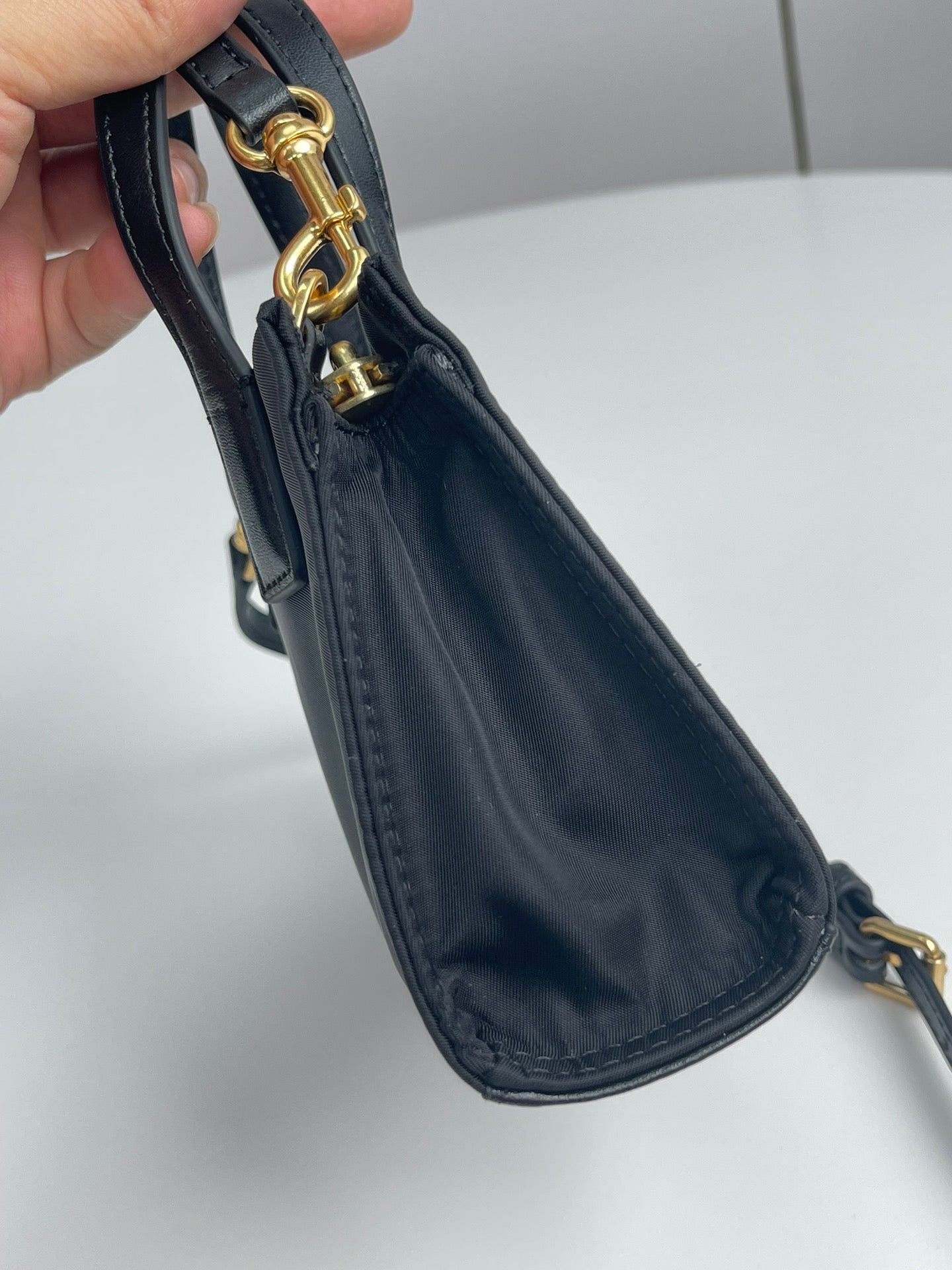 Tory Burch Ella Mini Crossbody Tote - Black, Electric Blue & Yellow Rose Red