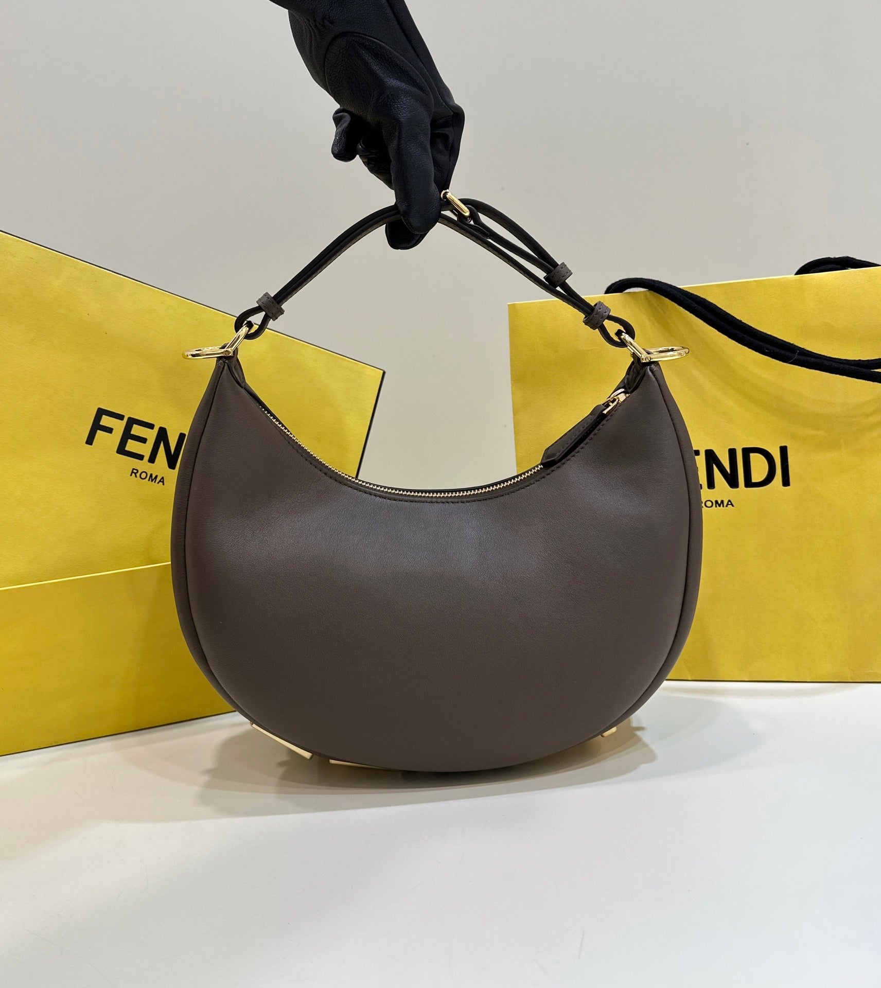 Fendigraphy Chocolate Brown Calfskin Bag - Stylish & Spacious