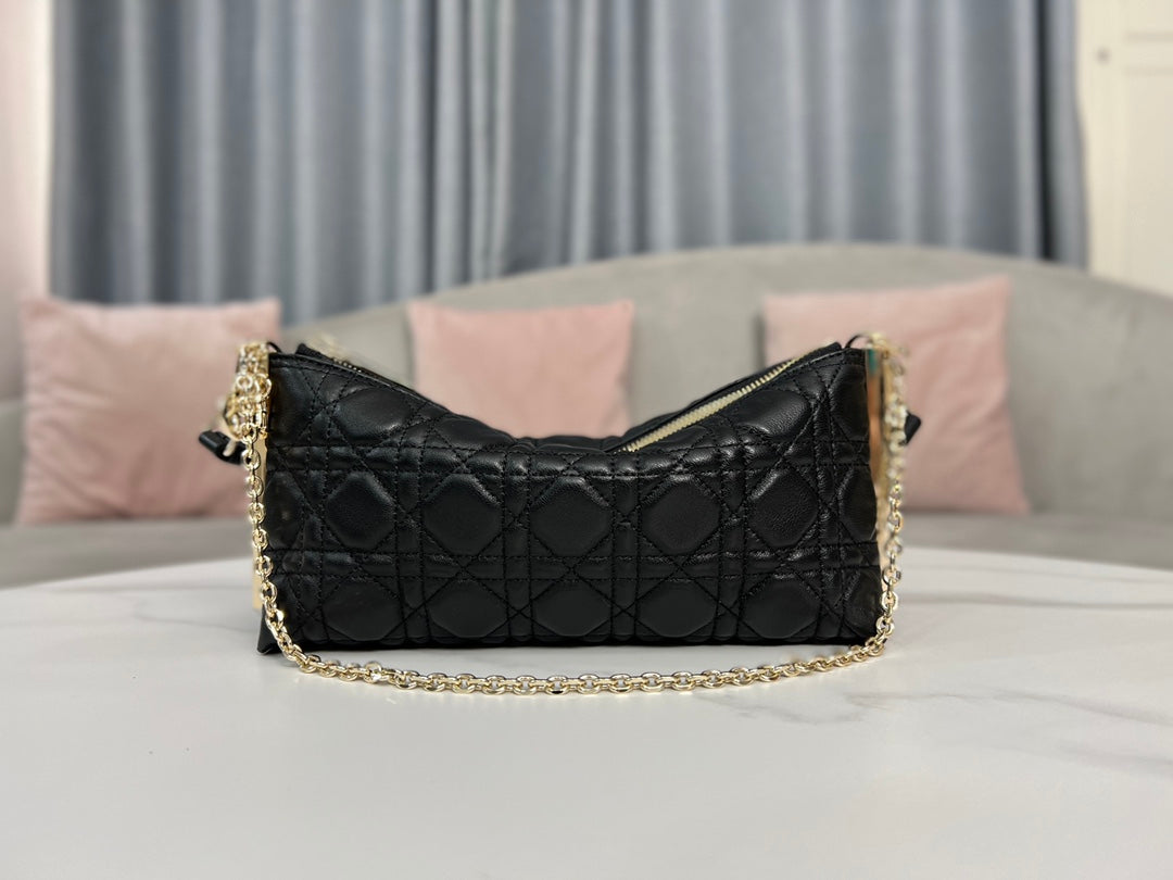 DIOR CLUB Black Cannage Lambskin Handbag - Summer 2023 Edition