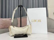 DIOR CLUB White Sheepskin Cannage Handbag