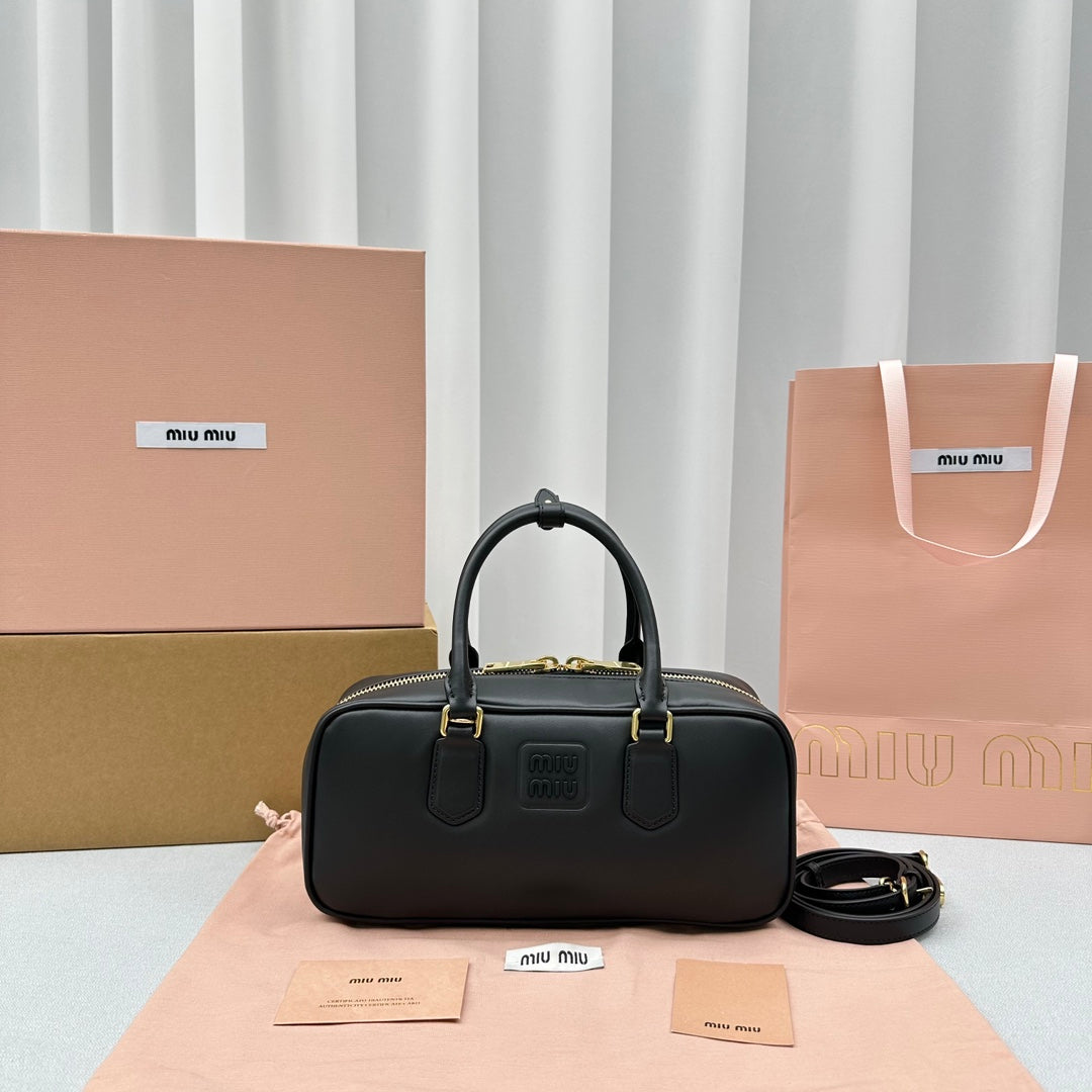 Large Black MIUMIU SS23 Show Bowling Bag