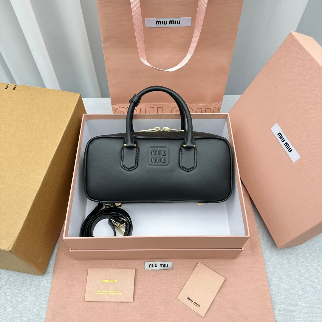 Large Black MIUMIU SS23 Show Bowling Bag