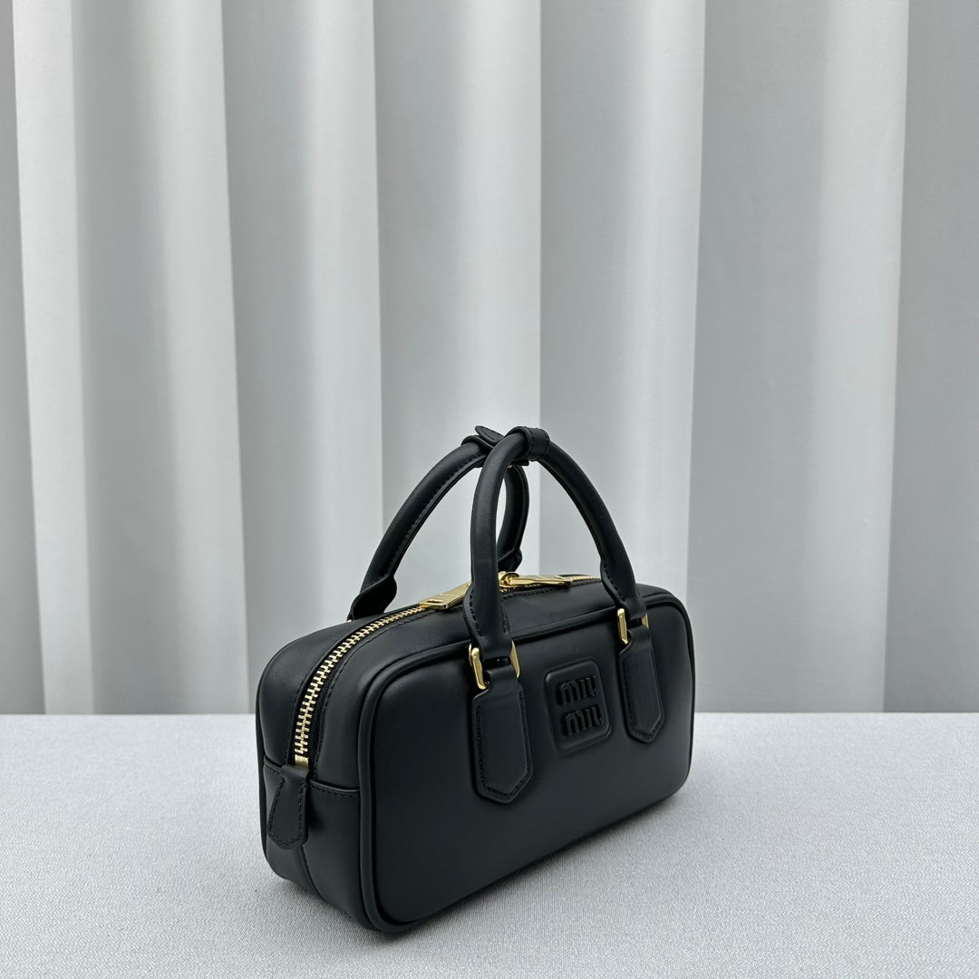 MIUMI SS23 Small Black Show Bowling Bag