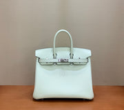 Customizable Birkin 25cm Swift in Bubble Green with Gold and Silver Buckle