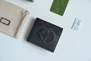 Gucci GG Supreme Canvas & Leather Wallet - Black