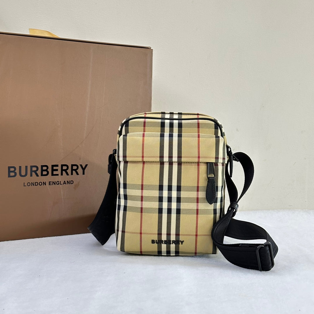 Burberry Freddie Plaid Crossbody Bag with Adjustable Strap
