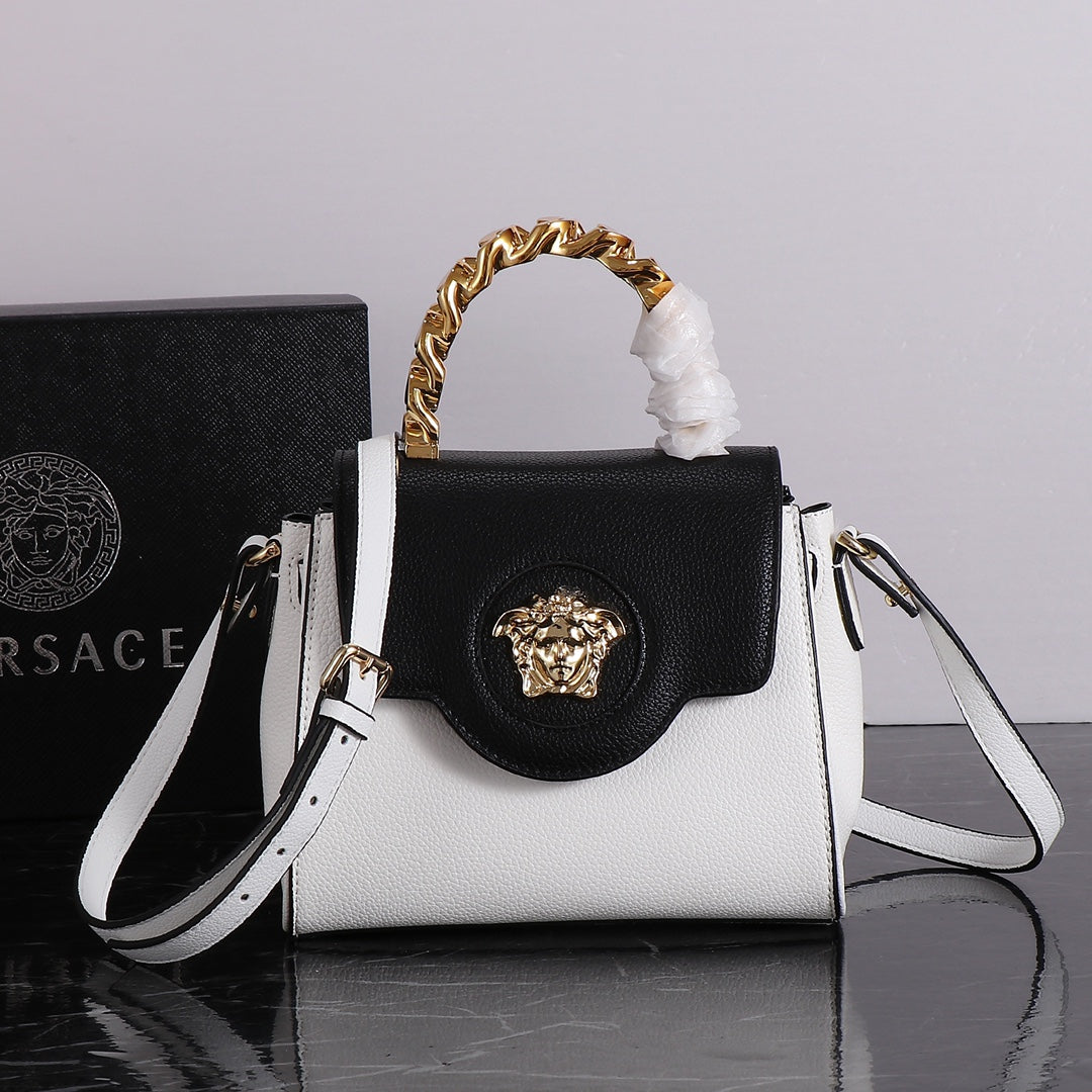 Versace Medusa Handheld Shoulder Bag â€“ Black and White