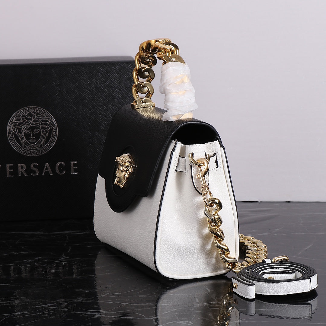 Versace Medusa Handheld Shoulder Bag â€“ Black and White