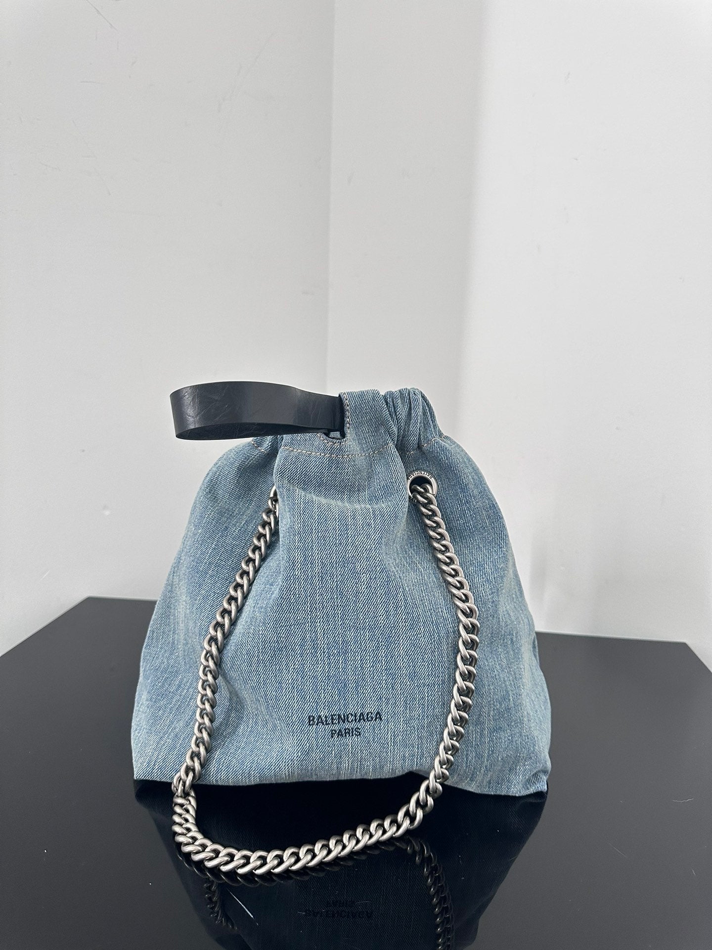Balenciaga 23 Small Denim Crushtote Bag