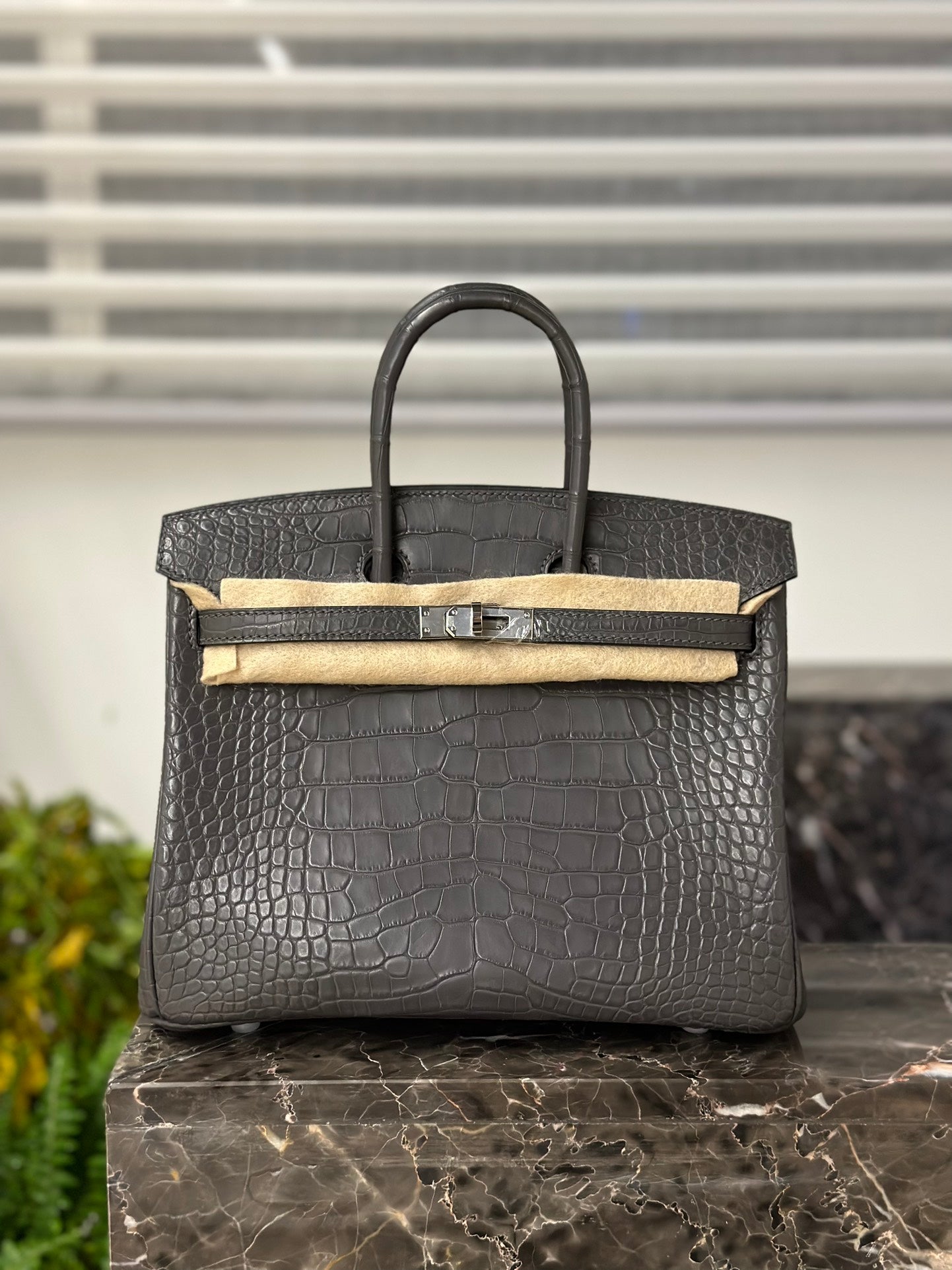 Platinum 25 Matte American Leather Belt - Graphite Gray with Silver Buckle