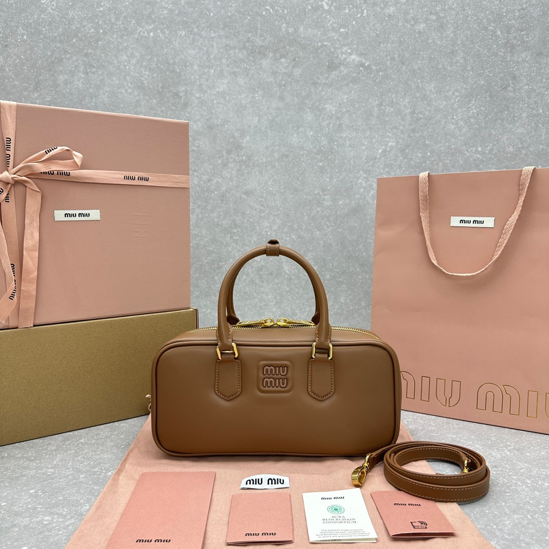 Large Brown MIUMI Padded Bowling Bag